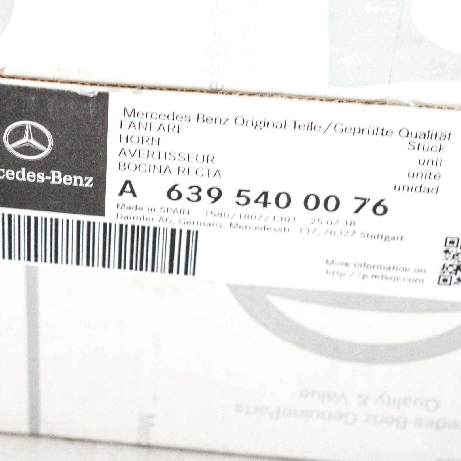 NEW MERCEDES BENZ VIANO W639 LOW TONE HORN SIGNAL A6395400076 ORIGINAL
