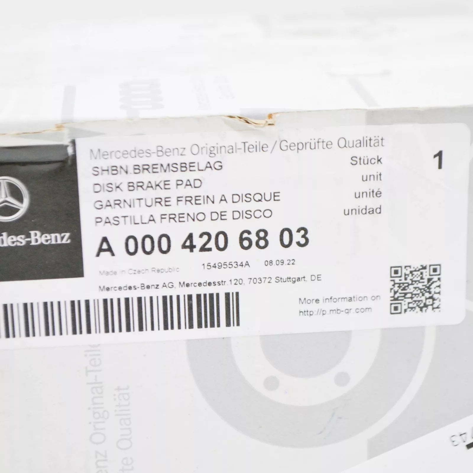 NEW MERCEDES-BENZ GLE W167 FRONT WHEEL BRAKE PAD SET A0004206803 ORIGINAL