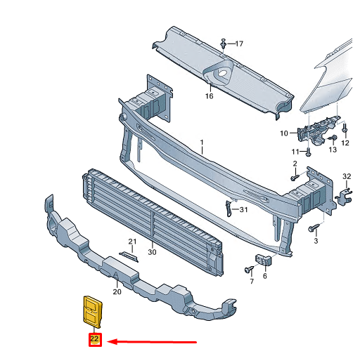 new audi a3 sportback 8y front bumper support bar foam 8y0807550c original