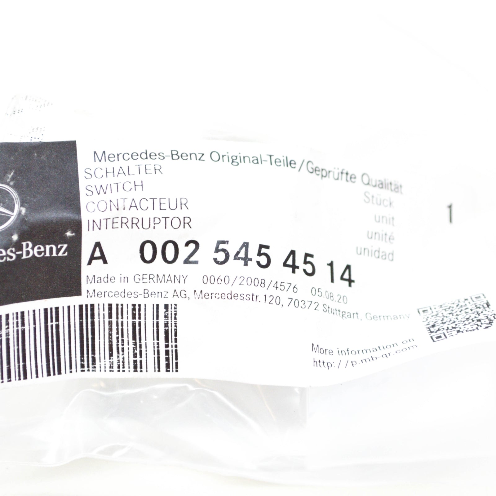 NEW MB SL R129 AUTOMATIC TRANSMISSION OVERLOAD SWITCH A0025454514 ORIGINAL