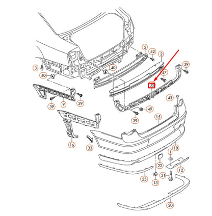 NEW VOLKSWAGEN PASSAT B6 REAR BUMPER SECURING STRIP 3C5807861 ORIGINAL