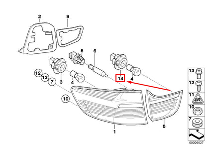 NEW BMW X6 E71, E72 TAIL LIGHT BULB HOLDER 63212336507 2336507 ORIGINAL