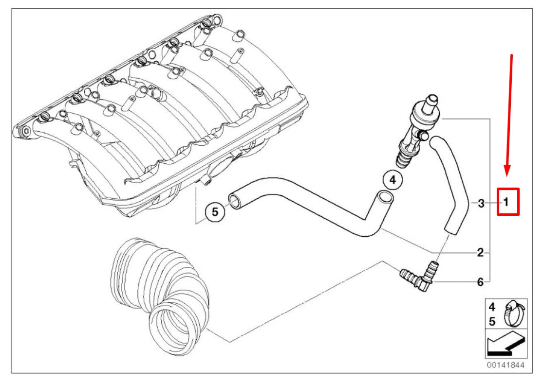 NEW BMW X5 E53 ENGINE SUCTION LINE 11617546048 7546048 ORIGINAL