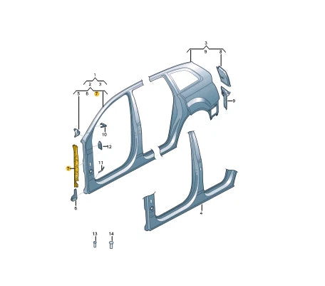 NEW AUDI Q7 4M SIDE FRAME OUTER SECURING STRIP 4M0803415B ORIGINAL