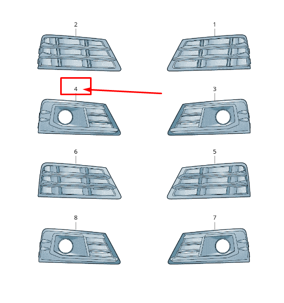 new audi a4 avant b9 front right grill 8w0807682c9b9 8w0807682c 9b9 original