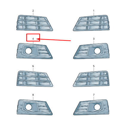 new audi a4 avant b9 front right grill 8w0807682c9b9 8w0807682c 9b9 original