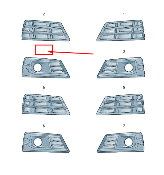 new audi a4 avant b9 front right grill 8w0807682c9b9 8w0807682c 9b9 original