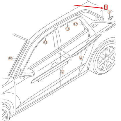 NEW AUDI A3 8V REAR RIGHT QUARTER WINDOW TRIM 8V5853346CT94