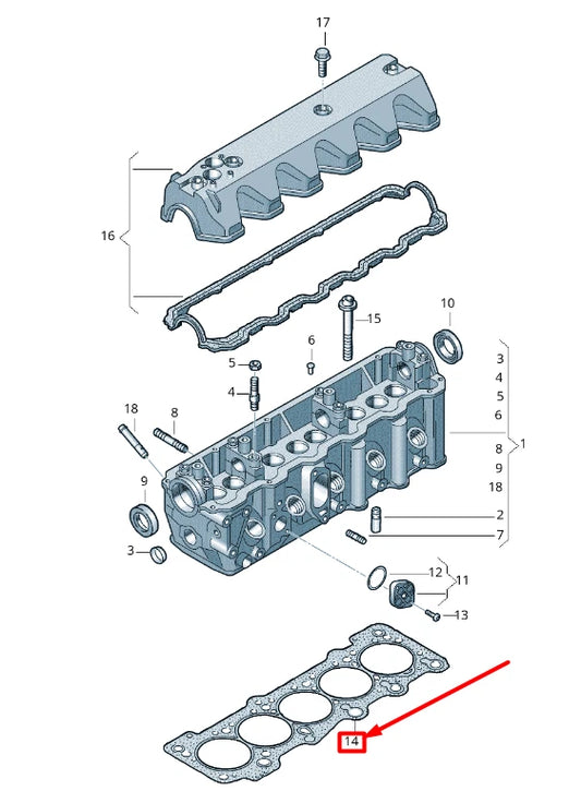 NEW VOLKSWAGEN CRAFTER 2F MK1 CYLINDER HEAD GASKET 076103383C