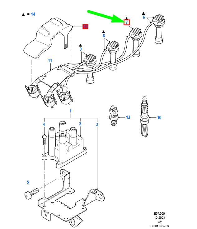 new ford mondeo mk2 ignition wire assy cylinder 2 1114743 988f-12283-ab original
