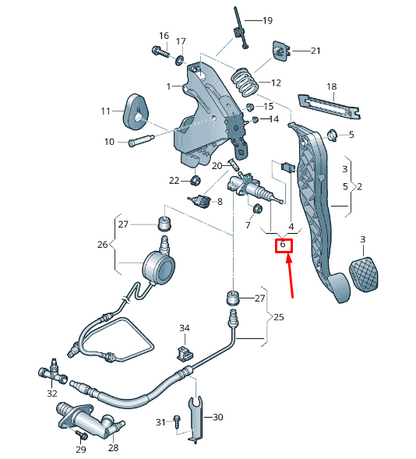 NEW VW TRANSPORTER VI T6 CLUTCH MASTER CYLINDER 7E0721401E ORIGINAL