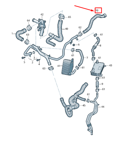 NEW AUDI TT ROADSTER FV ENGINE COOLANT HOSE 8V0121073 ORIGINAL