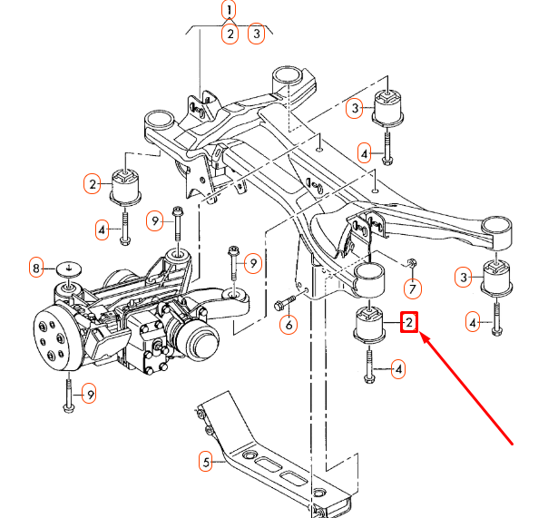 new audi a1 8x rear support frame front bonded rubber bush 1k0505145j original