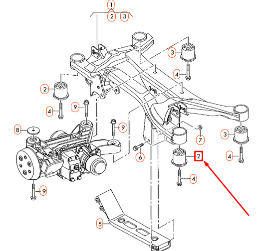 new audi a1 8x rear support frame front bonded rubber bush 1k0505145j original