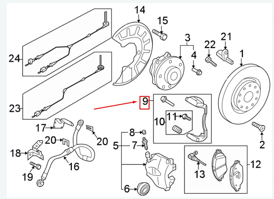 NEW AUDI A3 SPORTBACK 8V FRONT LEFT CALIPER CARRIER 3Q0615125 ORIGINAL
