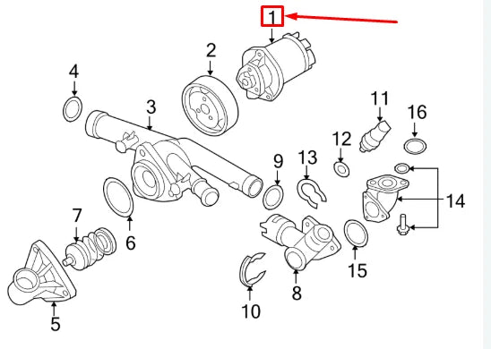 NEW VOLKSWAGEN CC ENGINE WATER PUMP 022121011B ORIGINAL