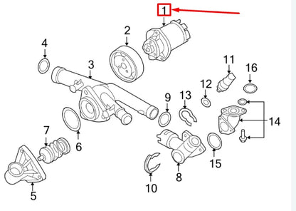 NEW VOLKSWAGEN CC ENGINE WATER PUMP 022121011B ORIGINAL