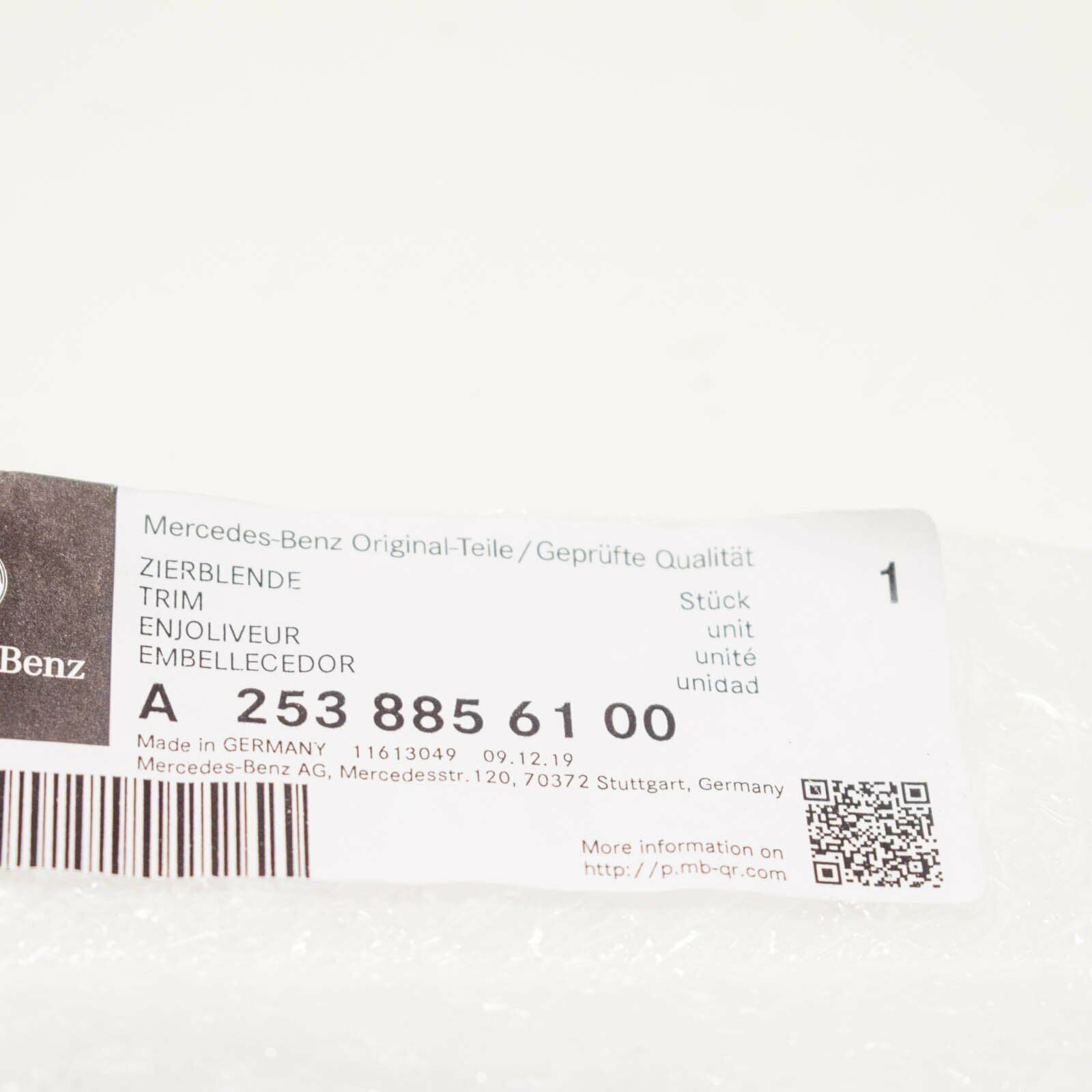 NEW MERCEDES-BENZ GLC X253 LEFT LOWER CHROME GRILL TRIM A2538856100 2018