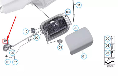 NEW BMW 5 F10 FILLER FLAP ACTUATOR 67117200674 7200674 ORIGINAL