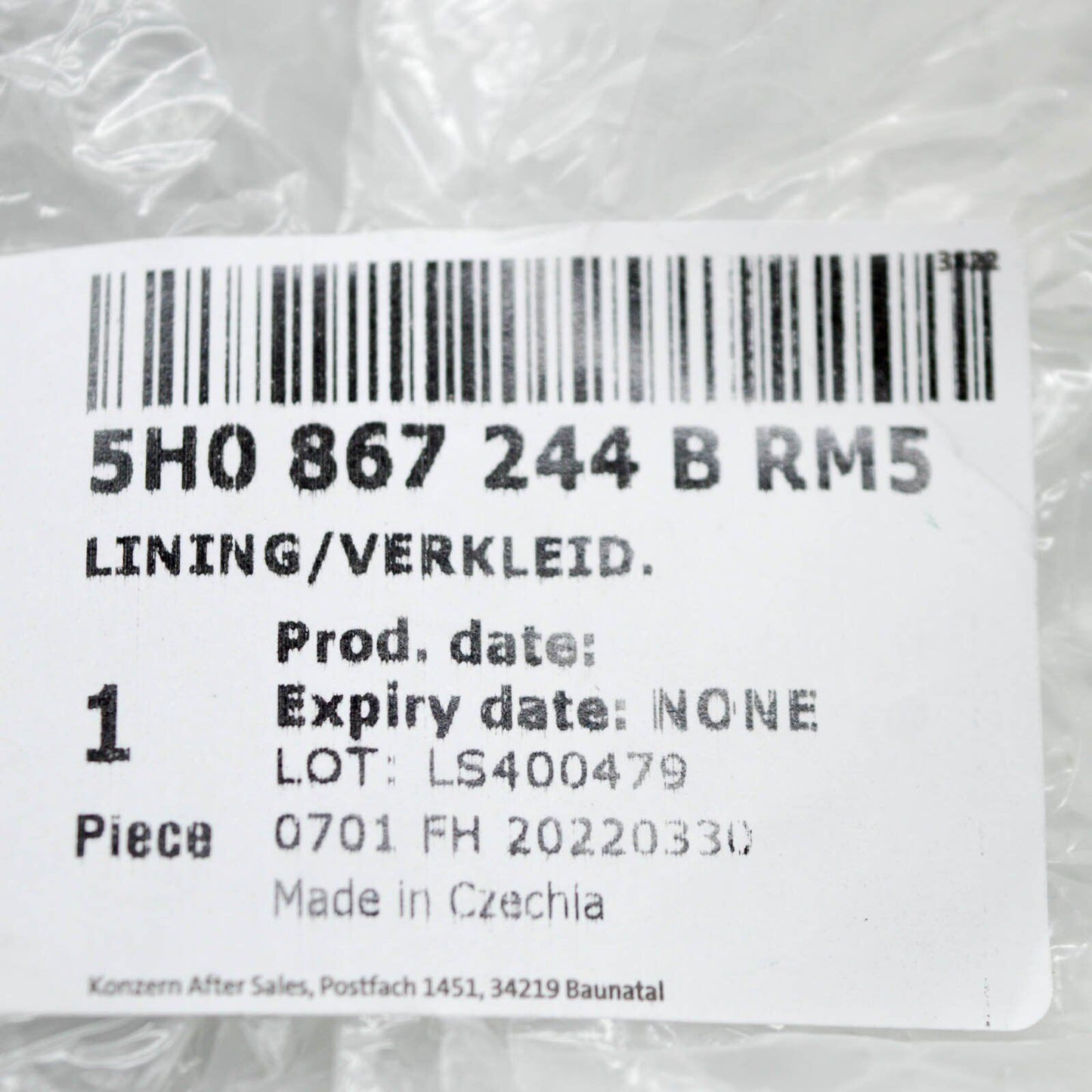 new volkswagen golf mk8 cd1 right side b pillar trim 5h0867244brm5 original