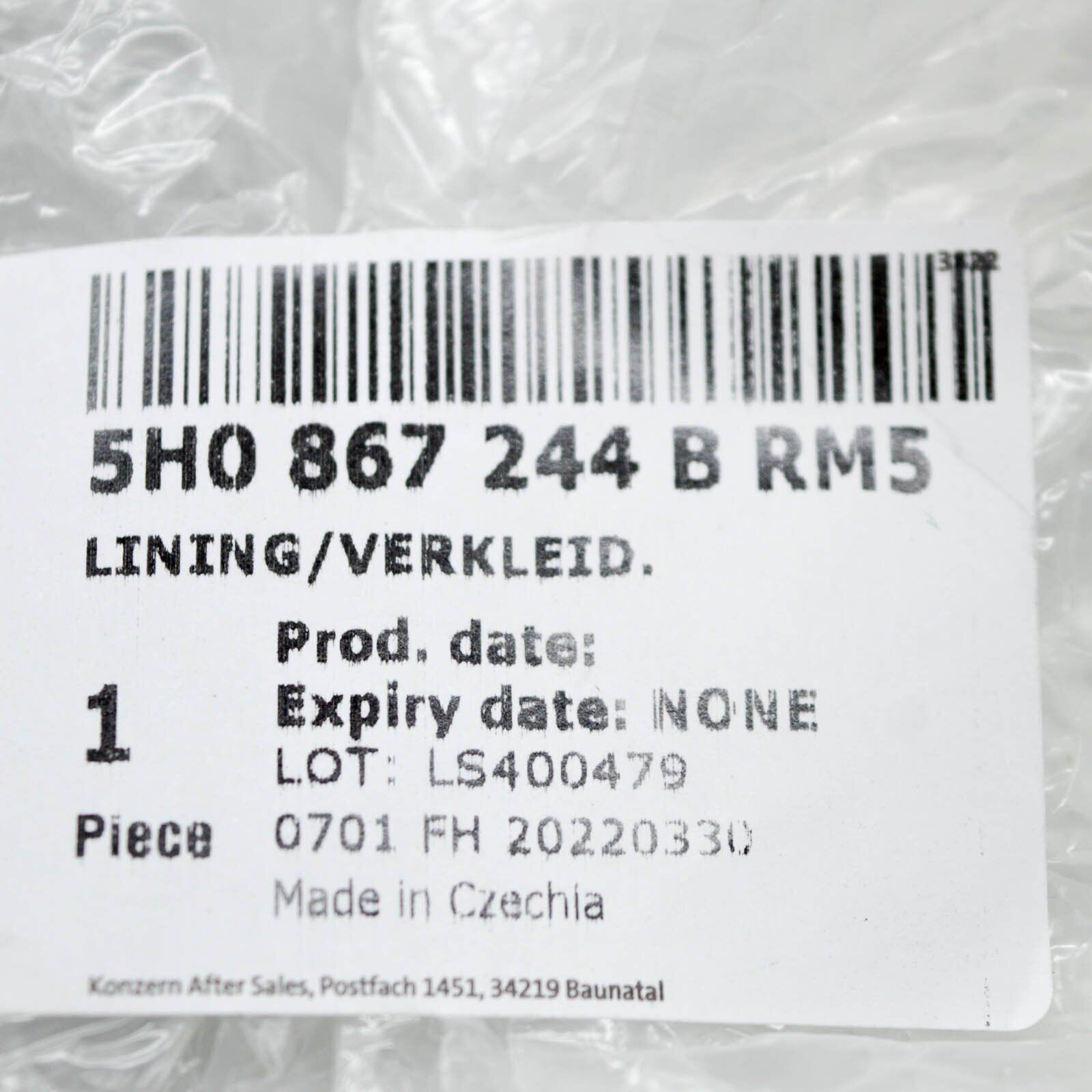 new volkswagen golf mk8 cd1 right side b pillar trim 5h0867244brm5 original