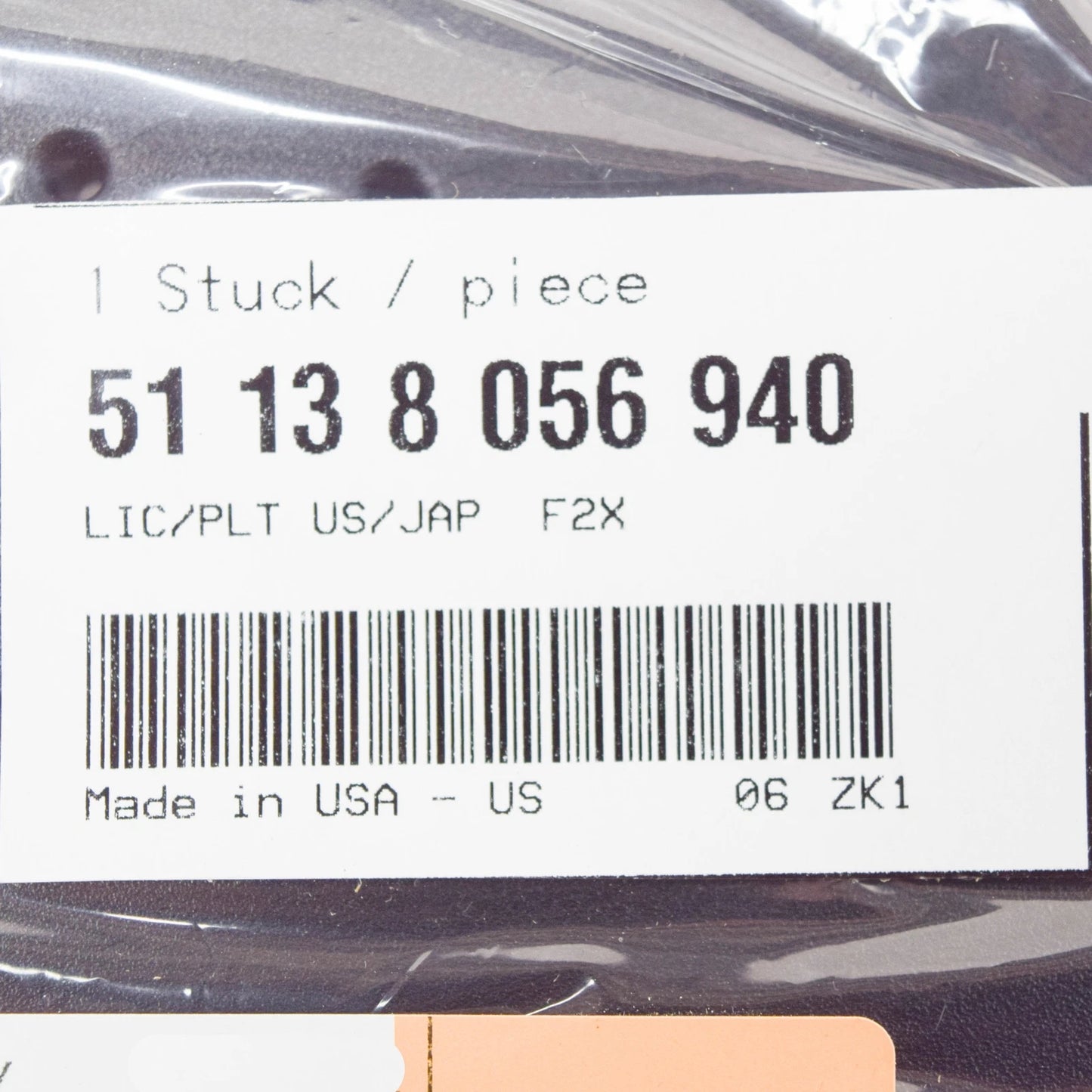 NEW BMW X3 F25 FRONT BUMPER M LICENSE PLATE BRACKET 51138056940 ORIGINAL