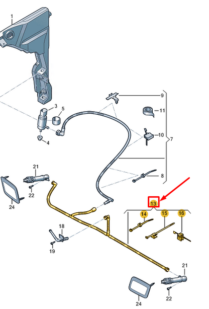 new audi a8 d5 headlight washer hose 4n0955970e original