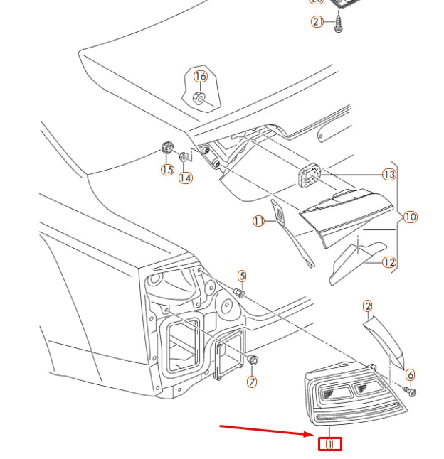 NEW AUDI A8 D4 REAR RIGHT OUTER LED TAILLIGHT 4H0945096J ORIGINAL
