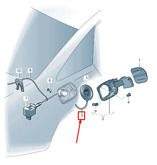NEW AUDI RSQ3 8U FUEL FILLER FLAP DRAIN HOSE 8T0809937A