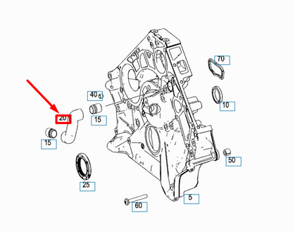 NEW MERCEDES-BENZ ML W164 TIMING CASE HOSE A1560180382 ORIGINAL
