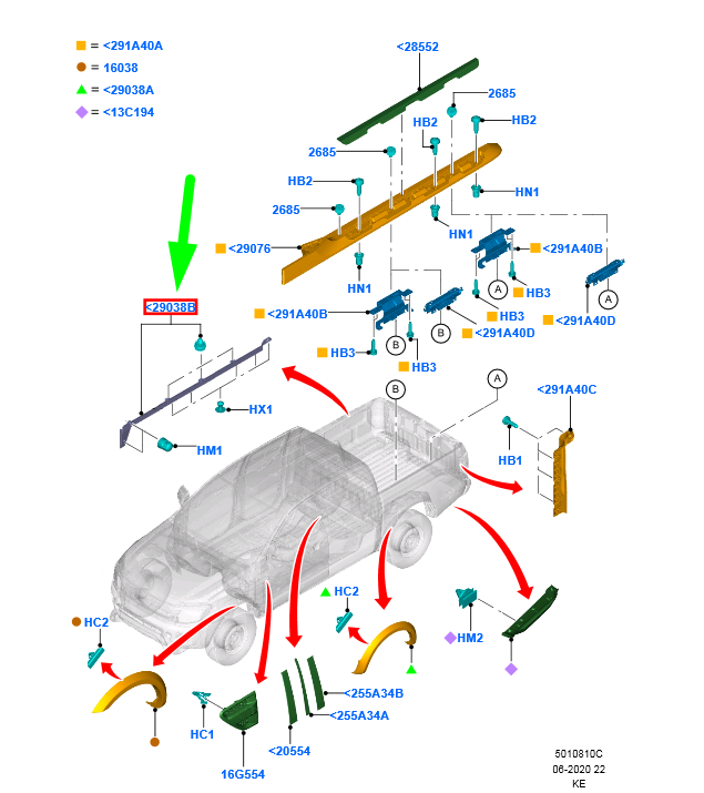 new ford ranger t6 mk1 tonneau cover roll top left moulding 2013930 original