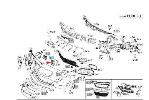 NEW MERCEDES-BENZ SL R231 FRONT LEFT SENSOR BRACKET A2318850314 ORIGINAL