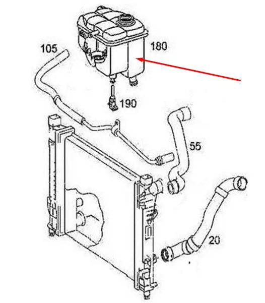 NEW MB CLK A209 EXPANSION COOLANT TANK A2035000049 3.5 PETROL