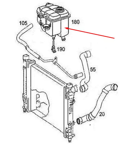 NEW MB CLK A209 EXPANSION COOLANT TANK A2035000049 3.5 PETROL