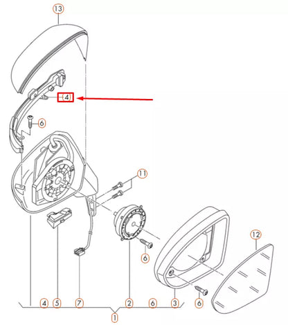 NEW VW GOLF 5G MK7 FRONT RIGHT DOOR MIRROR TURN INDICATOR 5GM949102