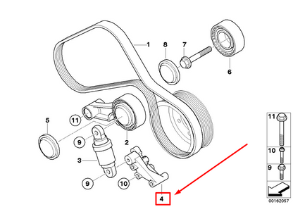 new bmw 3 coupe e92 engine belt tensioner bracket 7841528 11287841528 original