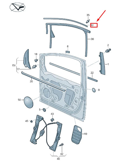 NEW VW SHARAN 7N FRONT LEFT DOOR WINDOW TRIM 7N0837643A ORIGINAL