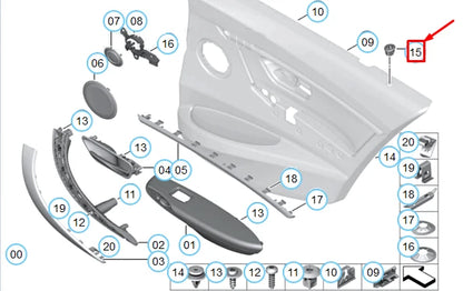 NEW BMW F30 F31 F35 REAR DOOR LOCKING KNOB TRIM 51427316860 ORIGINAL