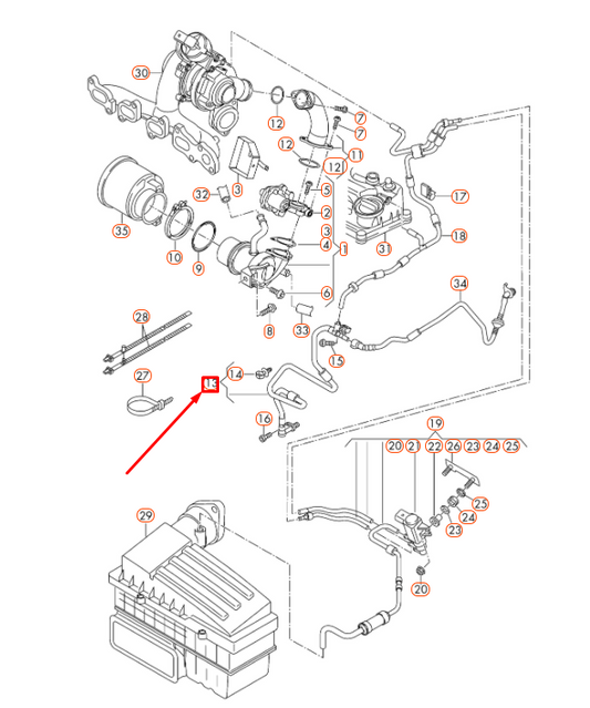 new audi a1 8x vacuum hose 04l129456e original