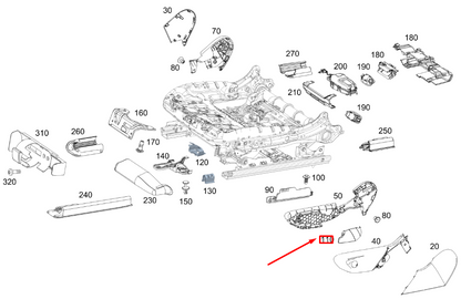 new mb gle w167 front right seat outer belt fitt. cover a16786804007p82 original