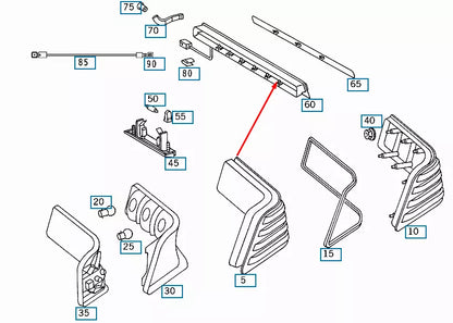 NEW MERCEDES-BENZ SL R129 ADDITIONAL THIRD STOP BRAKE LIGHT A1298201356