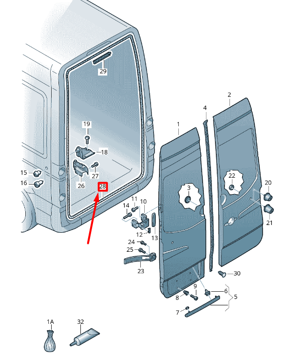 new volkswagen crafter 2f mk1 rear back wing doors seal 2e1829193c original
