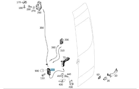 NEW MERCEDES-BENZ SPRINTER 907 910 REAR RIGHT DOOR LOCK A9107407500