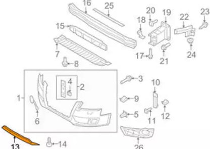 NEW AUDI A4 B8 FRONT BUMPER LOWER SPOILER 8K08071103FZ ORIGINAL
