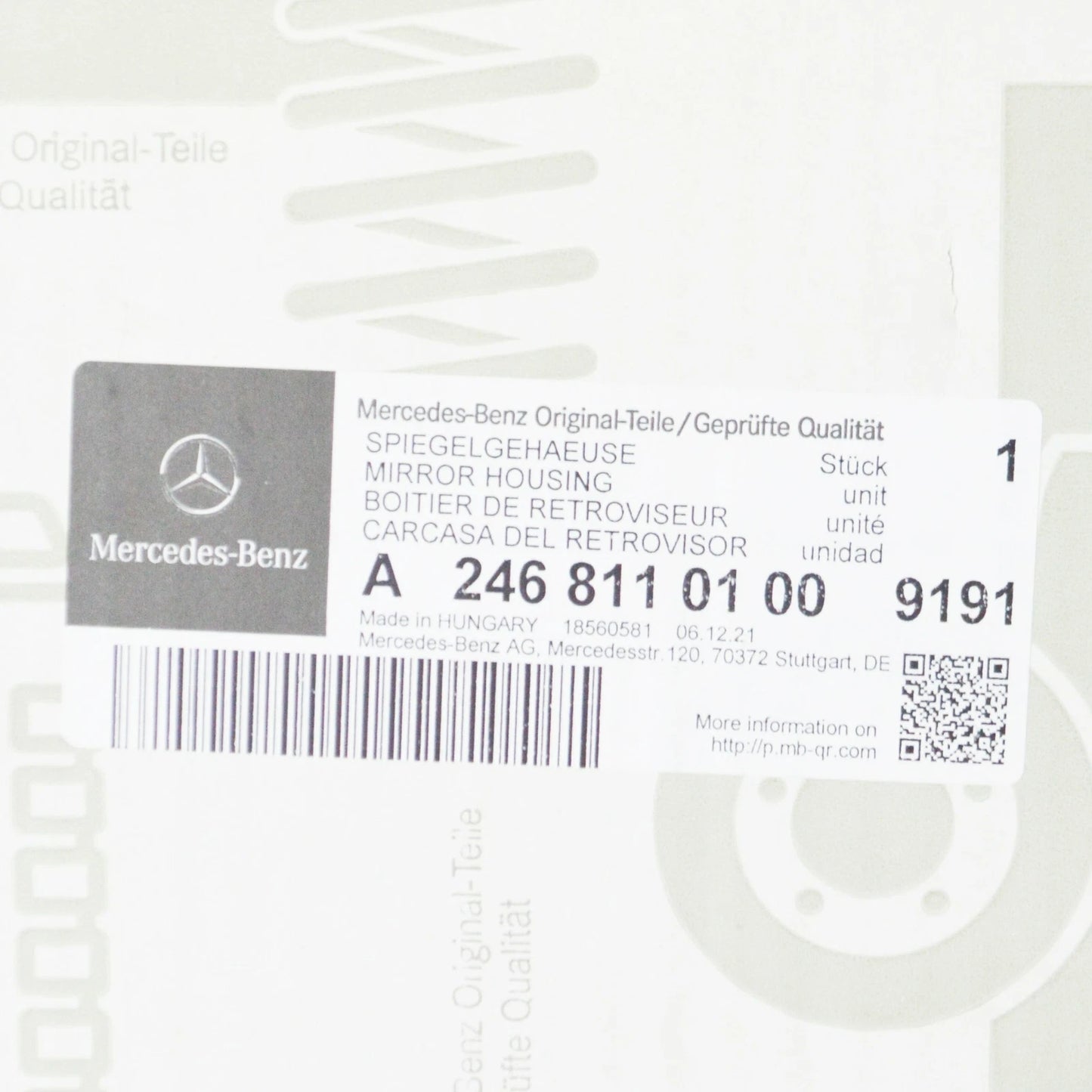 NEW MB GLA-CLASS X156 LEFT WING MIRROR COVER CAP A24681101009191