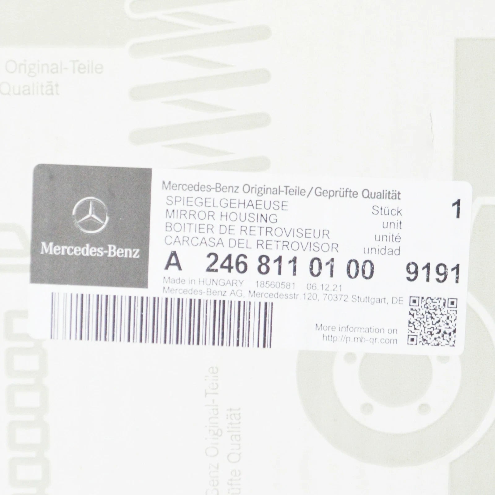 NEW MB GLA-CLASS X156 LEFT WING MIRROR COVER CAP A24681101009191