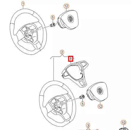NEW VOLKSWAGEN GOLF MK7 R LINE STEERING WHEEL TRIM 5G0419685KYMS ORIGINAL