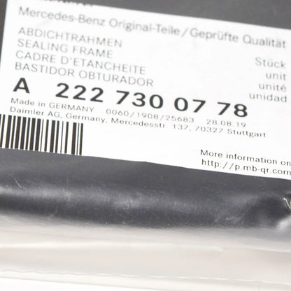 NEW MERCEDES-BENZ S-CLASS W222 REAR LEFT DOOR SEAL GASKET A2227300778 ORIGINAL