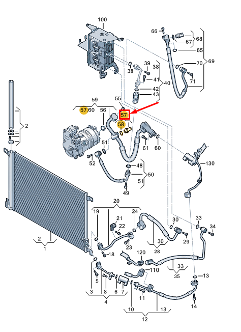 new audi a8 d5 conditioner pressure sensor 4m0959603j original