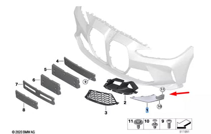 NEW BMW 4 COUPE M G82 LEFT SUPPORT COVER 51118084177 ORIGINAL